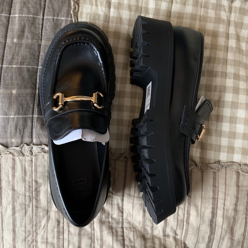 NWOT ASOS Design Chunky Masterpiece Miller Loafer | Black Platform Lug Sole